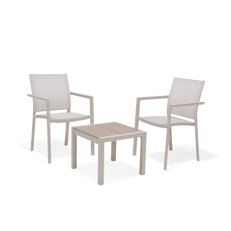 Urbanite Sæt sidebord + 2 carver stole, Lysgrå