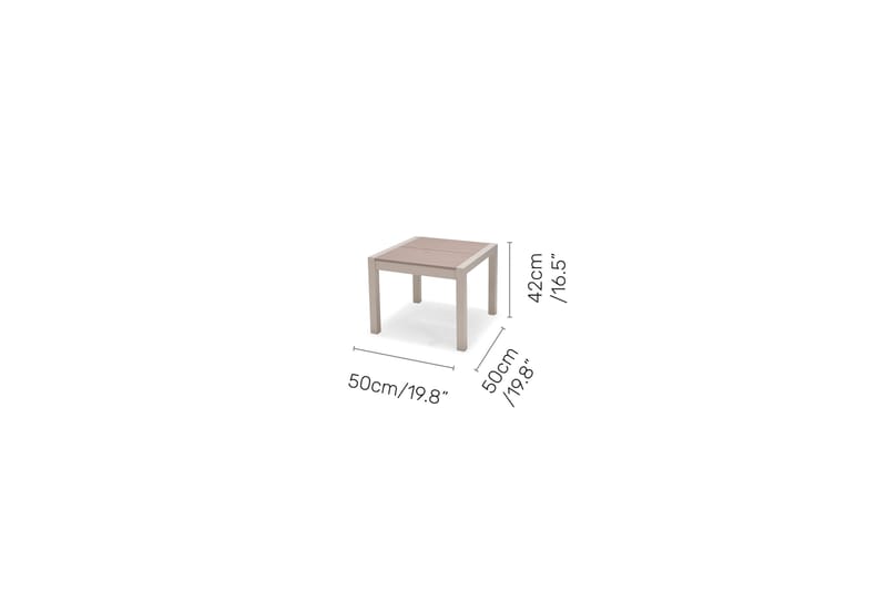 Urbanite Sæt sidebord + 2 carver stole - Lysgrå - Havemøbler - Balkon - Balkonmøbler - Altansæt