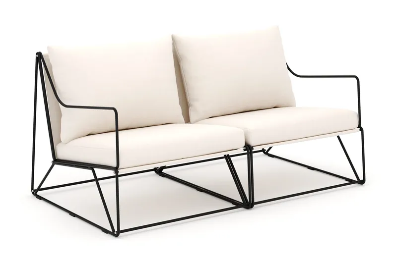 Usteryd 2-personers Loungesofa, Sort/Beige