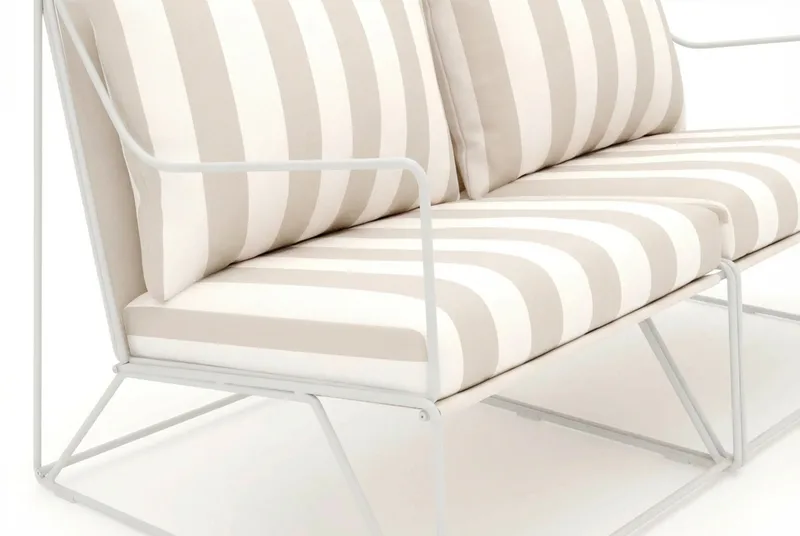 Usteryd 2-personers Loungesofa - Beige/Stribet - Havemøbler - Balkon - Balkonmøbler - Altanbænke