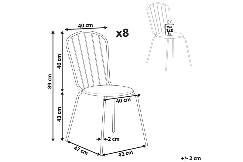 Victoriaville Spisestol Udendørs - Blå - Havemøbler - Balkon - Balkonmøbler - Altanstole