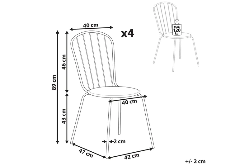 Victoriaville Spisestol Udendørs - Blå - Havemøbler - Balkon - Balkonmøbler - Altanstole