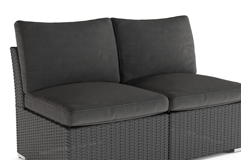 Wisconsin Loungesofa Udendørs uden Armlæn 2-personers Polyrattan - Sort - Havemøbler - Loungemøbler - Loungesofaer