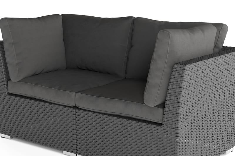 Wisconsin Premium Loungesofa Udendørs med Armlæn 2-personers Polyrattan - Sort - Havemøbler - Loungemøbler - Loungesofaer
