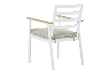 Zanca Armstol - Hvid/Lysebrun/Beige - Havemøbler - Balkon - Balkonmøbler - Altanstole