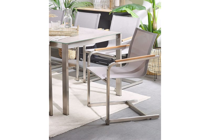 Zervo Armstol - Beige/Sølv - Havemøbler - Balkon - Balkonmøbler - Altanstole