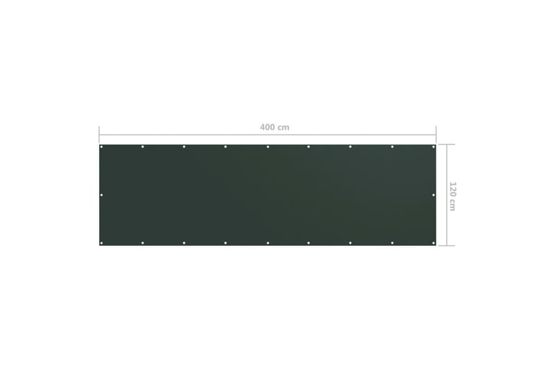 altanafskærmning 120x400 cm oxfordstof mørkegrøn - Grøn - Altanafskærmning