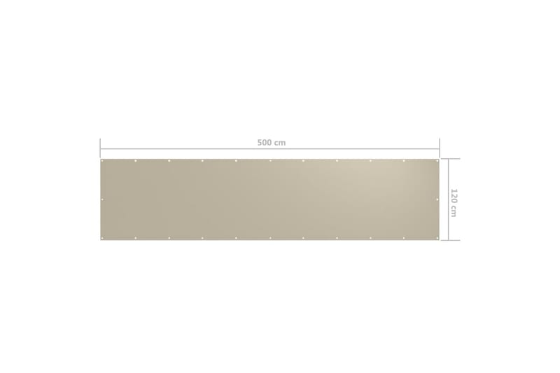 altanafskærmning 120x500 cm oxfordstof beige - Beige - Altanafskærmning