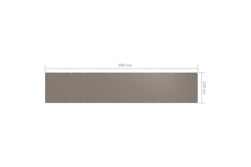 altanafskærmning 120x600 cm oxfordstof gråbrun - Gråbrun - Altanafskærmning