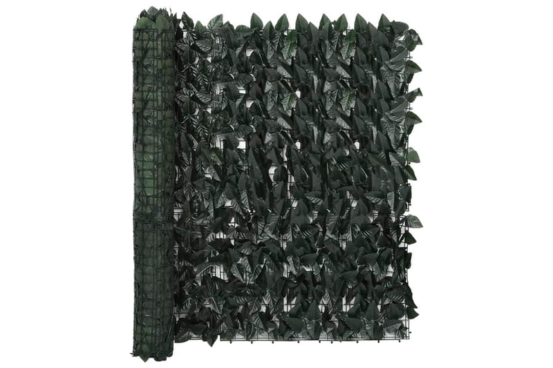 altanafskærmning 500x100 cm mørkegrønne blade - Grøn - Altanafskærmning