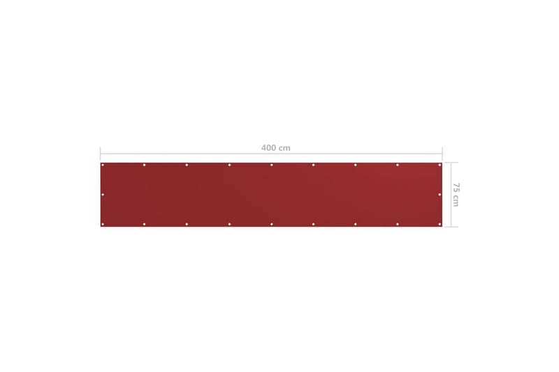 altanafskærmning 75x400 cm oxfordstof rød - Rød - Havemøbler - Balkon - Sikkerhed & læhegn balkon - Altanafskærmning