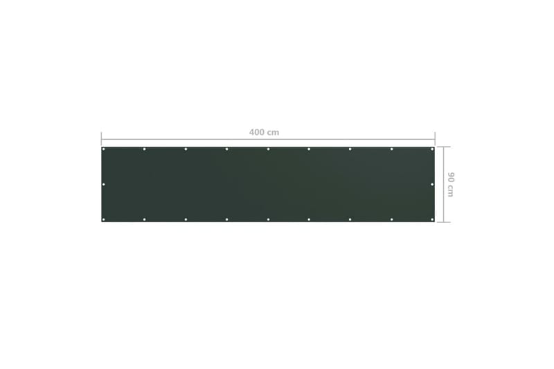 altanafskærmning 90x400 cm oxfordstof mørkegrøn - Grøn - Altanafskærmning