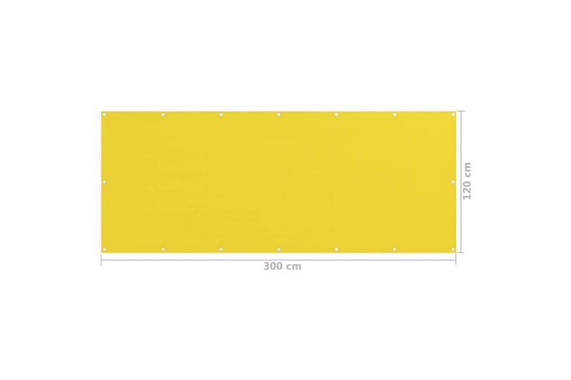altanafskærmning 120x300 cm HDPE gul - Gul - Havemøbler - Balkon - Sikkerhed & læhegn balkon - Altanafskærmning