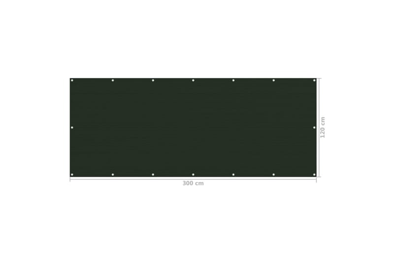 altanafskærmning 120x300 cm HDPE mørkegrøn - Grøn - Altanafskærmning