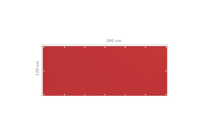 altanafskærmning 120x300 cm HDPE rød - Rød - Altanafskærmning