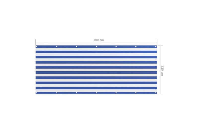 altanafskærmning 120x300 cm oxfordstof hvid og blå - Flerfarvet - Havemøbler - Balkon - Sikkerhed & læhegn balkon - Altanafskærmning
