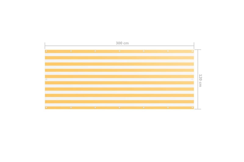 altanafskærmning 120x300 cm oxfordstof hvid og gul - Flerfarvet - Havemøbler - Balkon - Sikkerhed & læhegn balkon - Altanafskærmning