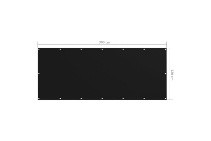 altanafskærmning 120x300 cm oxfordstof sort - Sort - Altanafskærmning