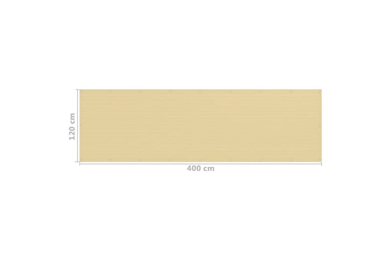 altanafskærmning 120x400 cm HDPE beige - Beige - Altanafskærmning