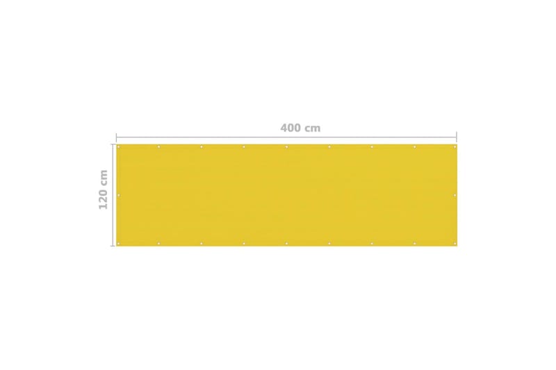 altanafskærmning 120x400 cm HDPE gul - Gul - Altanafskærmning