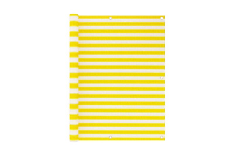 altanafskærmning 120x400 cm HDPE gul og hvid - Flerfarvet - Altanafskærmning