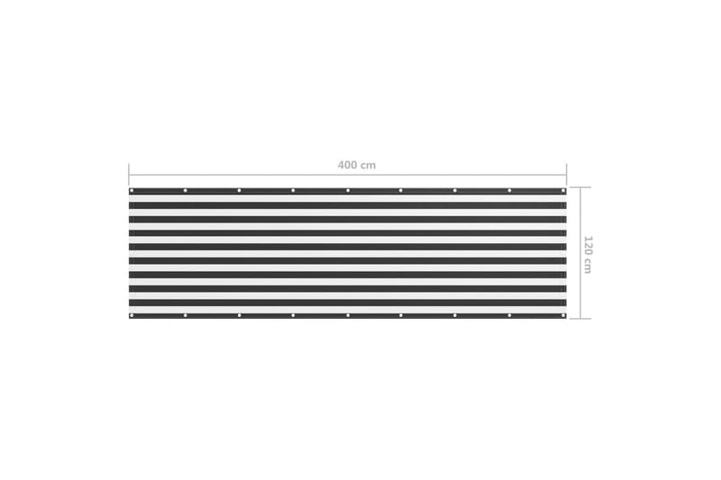 altanafskærmning 120x400 cm oxfordstof antracitgrå og hvid - Flerfarvet - Altanafskærmning