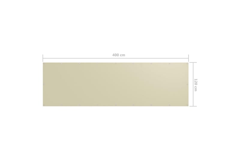 altanafskærmning 120x400 cm oxfordstof cremefarvet - Creme - Altanafskærmning