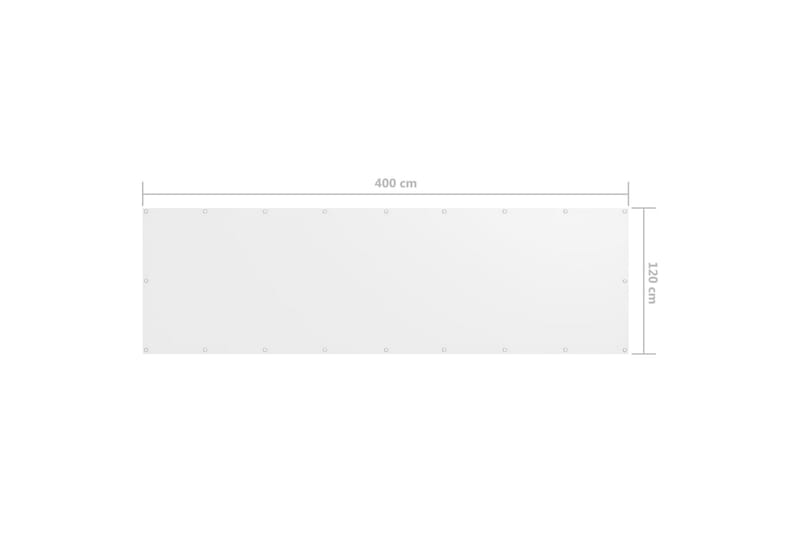 altanafskærmning 120x400 cm oxfordstof hvid - Hvid - Altanafskærmning