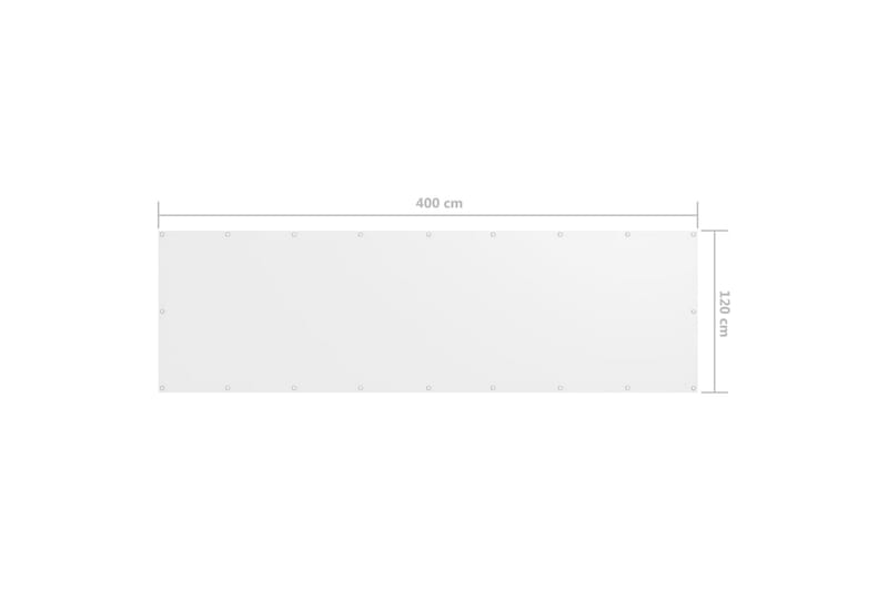 altanafskærmning 120x400 cm oxfordstof hvid - Hvid - Havemøbler - Balkon - Sikkerhed & læhegn balkon - Altanafskærmning