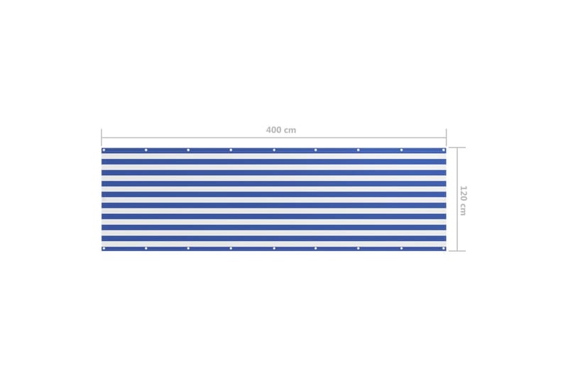 altanafskærmning 120x400 cm oxfordstof hvid og blå - Flerfarvet - Altanafskærmning