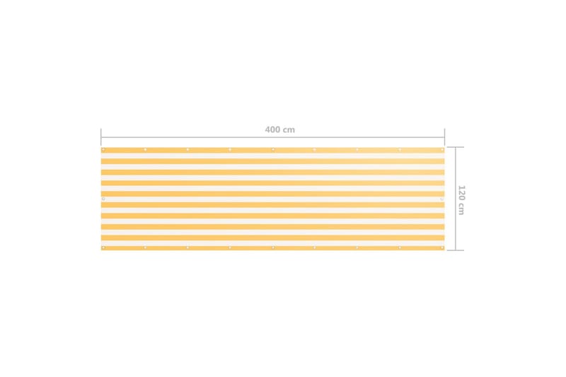 altanafskærmning 120x400 cm oxfordstof hvid og gul - Flerfarvet - Havemøbler - Balkon - Sikkerhed & læhegn balkon - Altanafskærmning