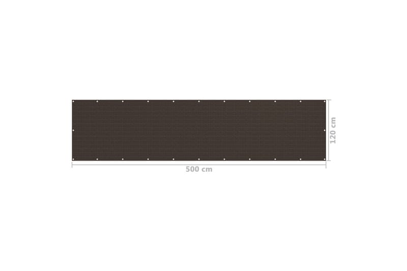 altanafskærmning 120x500 cm HDPE brun - Brun - Altanafskærmning