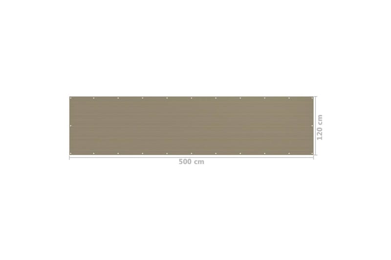 altanafskærmning 120x500 cm HDPE gråbrun - Gråbrun - Havemøbler - Balkon - Sikkerhed & læhegn balkon - Altanafskærmning