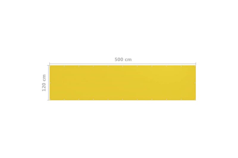 altanafskærmning 120x500 cm HDPE gul - Gul - Altanafskærmning