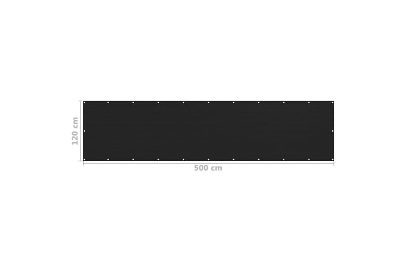 altanafskærmning 120x500 cm HDPE sort - Sort - Altanafskærmning