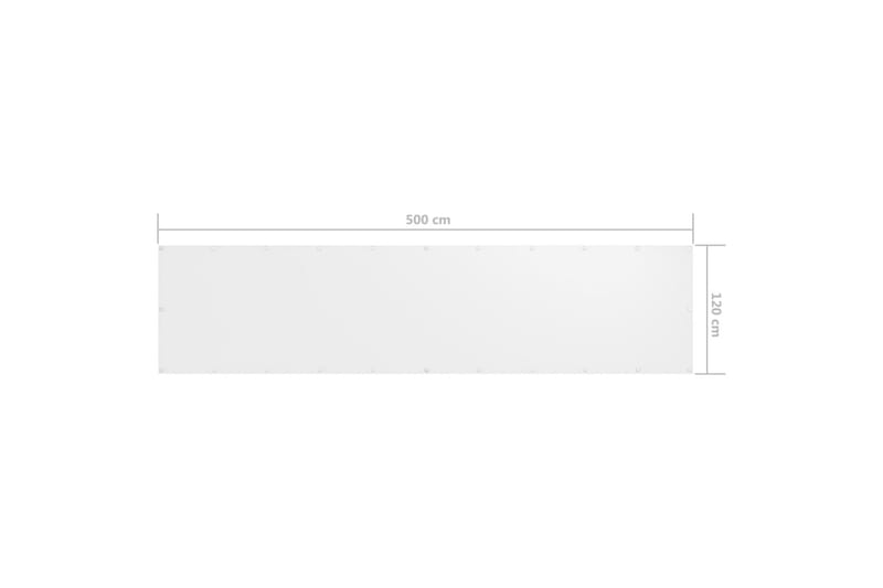 altanafskærmning 120x500 cm oxfordstof hvid - Hvid - Havemøbler - Balkon - Sikkerhed & læhegn balkon - Altanafskærmning