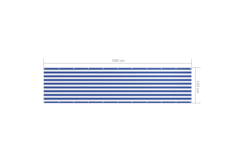 altanafskærmning 120x500 cm oxfordstof hvid og blå - Flerfarvet - Altanafskærmning