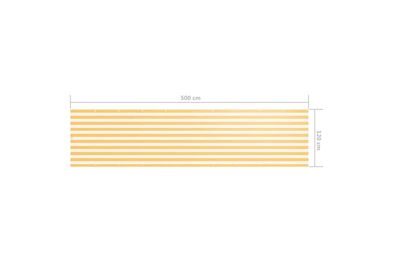 altanafskærmning 120x500 cm oxfordstof hvid og gul - Flerfarvet - Altanafskærmning