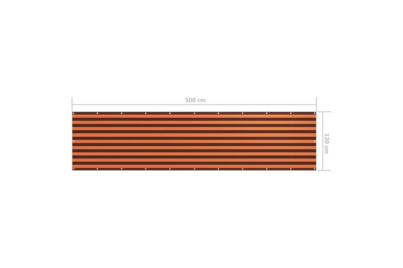 altanafskærmning 120x500 cm oxfordstof orange og brun - Flerfarvet - Altanafskærmning