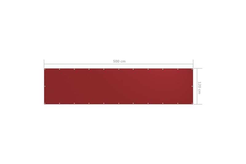 altanafskærmning 120x500 cm oxfordstof rød - Rød - Havemøbler - Balkon - Sikkerhed & læhegn balkon - Altanafskærmning