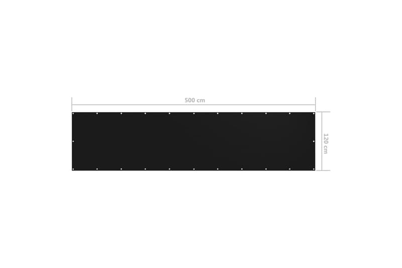 altanafskærmning 120x500 cm oxfordstof sort - Sort - Havemøbler - Balkon - Sikkerhed & læhegn balkon - Altanafskærmning