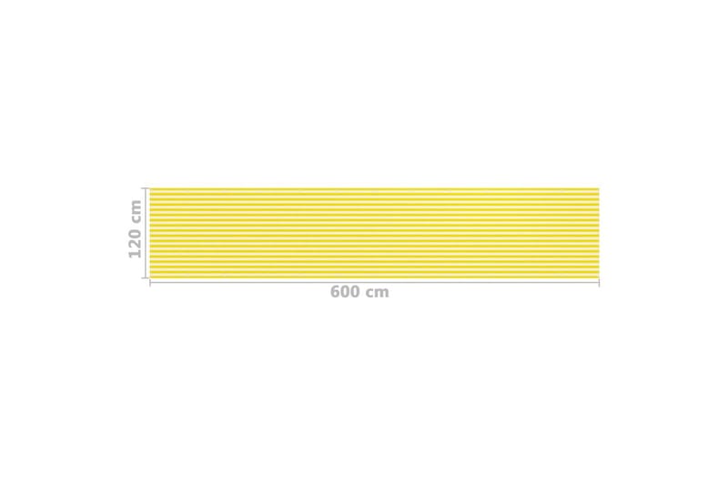 altanafskærmning 120x600 cm HDPE gul og hvid - Flerfarvet - Altanafskærmning