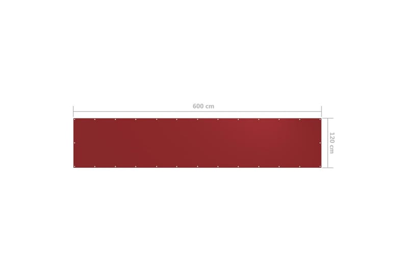 altanafskærmning 120x600 cm oxfordstof rød - Rød - Altanafskærmning