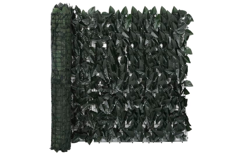 altanafskærmning 600x75 cm mørkegrønne blade - Grøn - Havemøbler - Balkon - Sikkerhed & læhegn balkon - Altanafskærmning