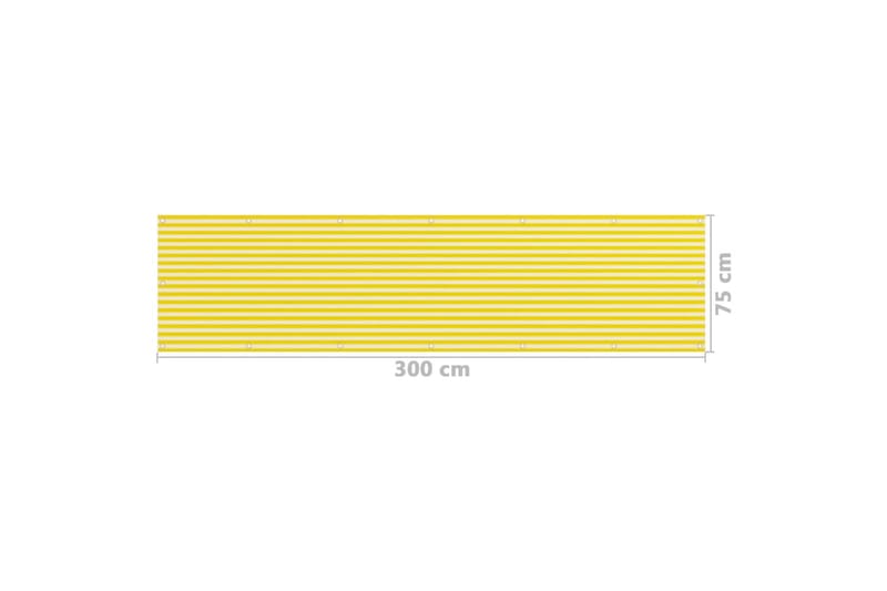 altanafskærmning 75x300 cm HDPE gul og hvid - Flerfarvet - Altanafskærmning