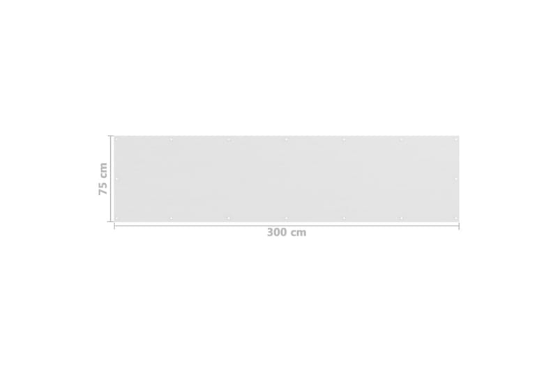 altanafskærmning 75x300 cm HDPE hvid - Hvid - Altanafskærmning