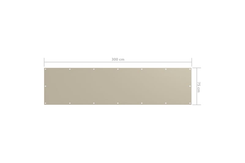 altanafskærmning 75x300 cm oxfordstof beige - Beige - Havemøbler - Balkon - Sikkerhed & læhegn balkon - Altanafskærmning