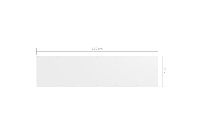 altanafskærmning 75x300 cm oxfordstof hvid - Hvid - Havemøbler - Balkon - Sikkerhed & læhegn balkon - Altanafskærmning