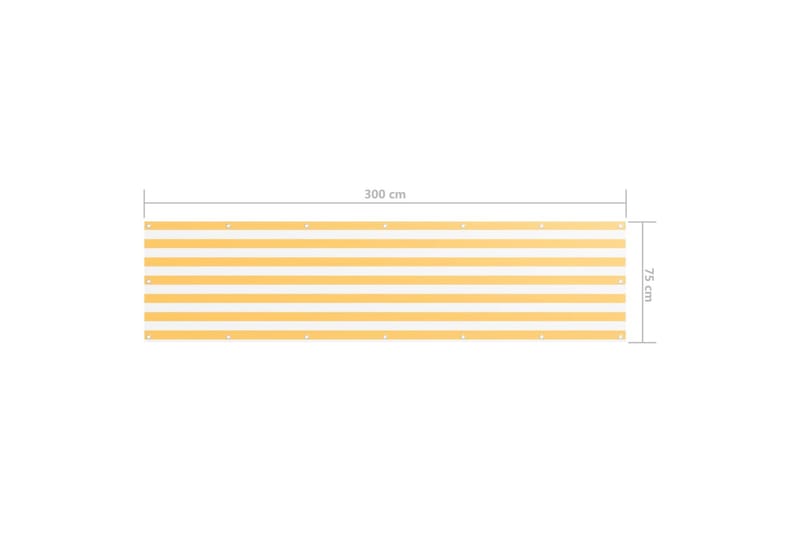 altanafskærmning 75x300 cm oxfordstof hvid og gul - Flerfarvet - Havemøbler - Balkon - Sikkerhed & læhegn balkon - Altanafskærmning