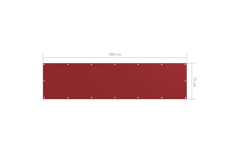 altanafskærmning 75x300 cm oxfordstof rød - Rød - Altanafskærmning